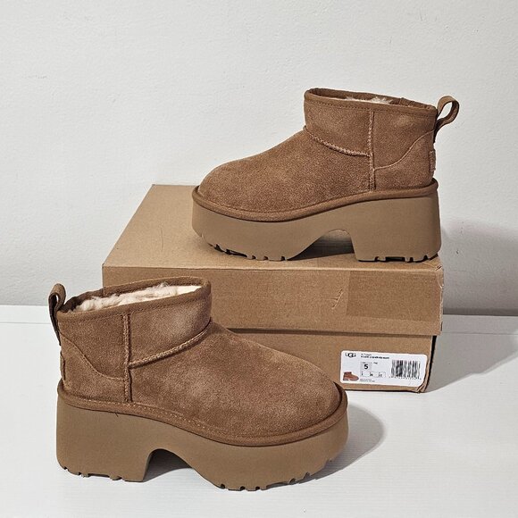 UGG Classic Ultra Mini New Heights Platform Boot - Chestnut - Women's Size 5 - Picture 7 of 7